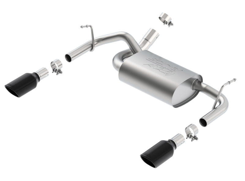 Borla 11860BC 12-14 Jeep Wrangler JK 2/4Dr Rr Section ATAK Single Square Rlld Angle-Cut Black Chrome Exhaust