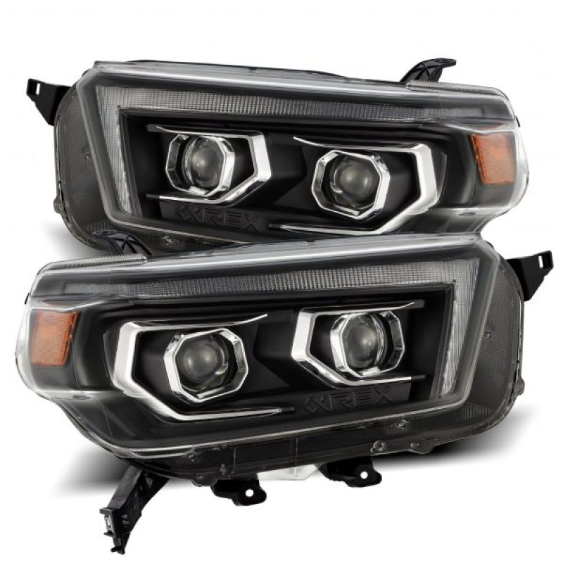 AlphaRex 880755 10-13 Toyota 4Runner PRO-Series Projector Headlights Plank Style Black w/Seq Signal/DRL