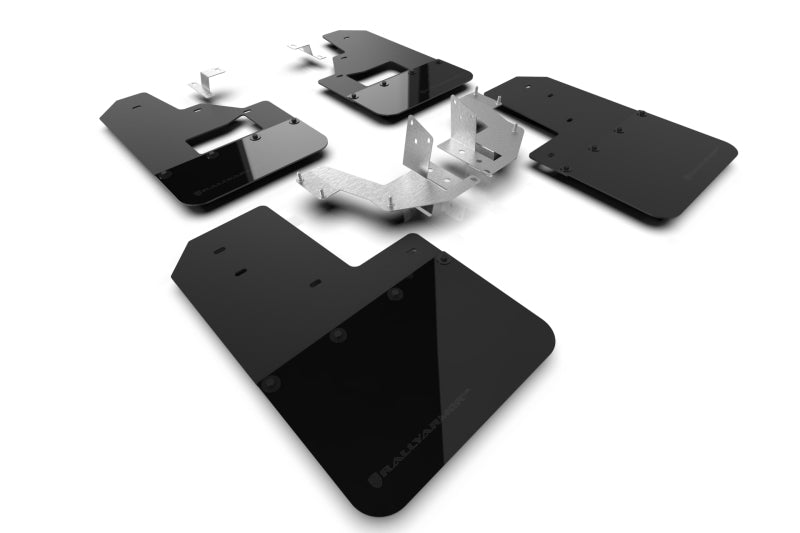 Rally Armor MF85-RB-PL-MBK 21-25 Ford Bronco (Plstc Bmpr + RB - NO Rptr/Sprt) Blk Mud Flap w/Met. Blk Logo