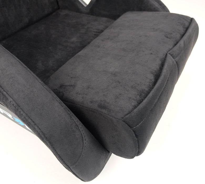 NRG FRP-302BK-ULTRA FRP Bucket Seat ULTRA Edition - Large (Black Alcantara/Gold Glitter Back)