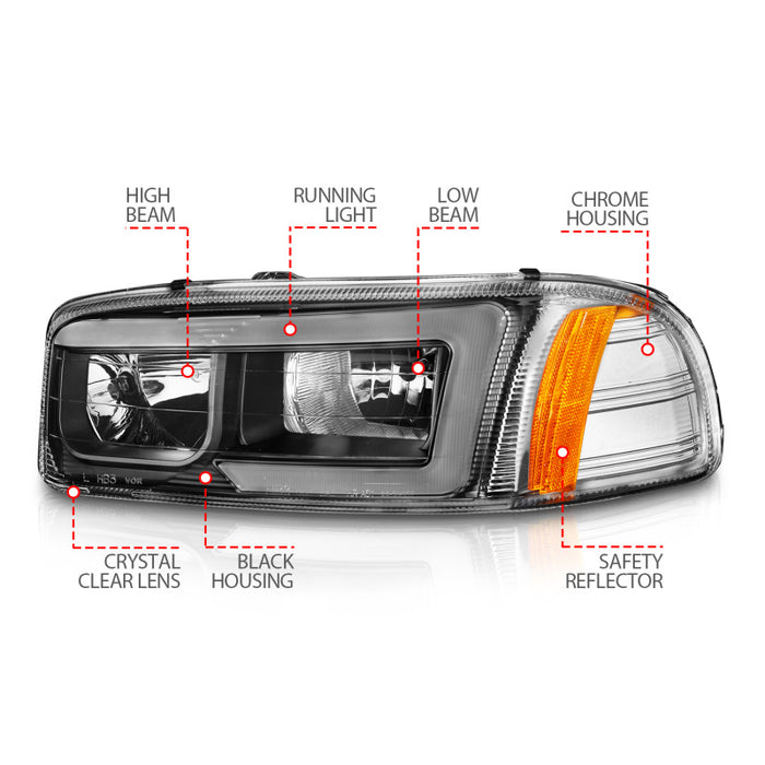 ANZO 111522 ANZ Crystal Headlights