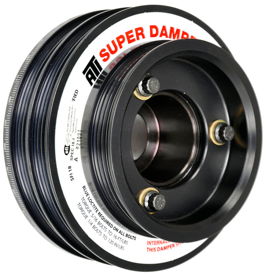 ATI ATI918598 Damper - 5.67in - Alum - (2) 4 Grv - Nissan RB26 - R33 34 - 1Pc - w/Power Steering Pulley