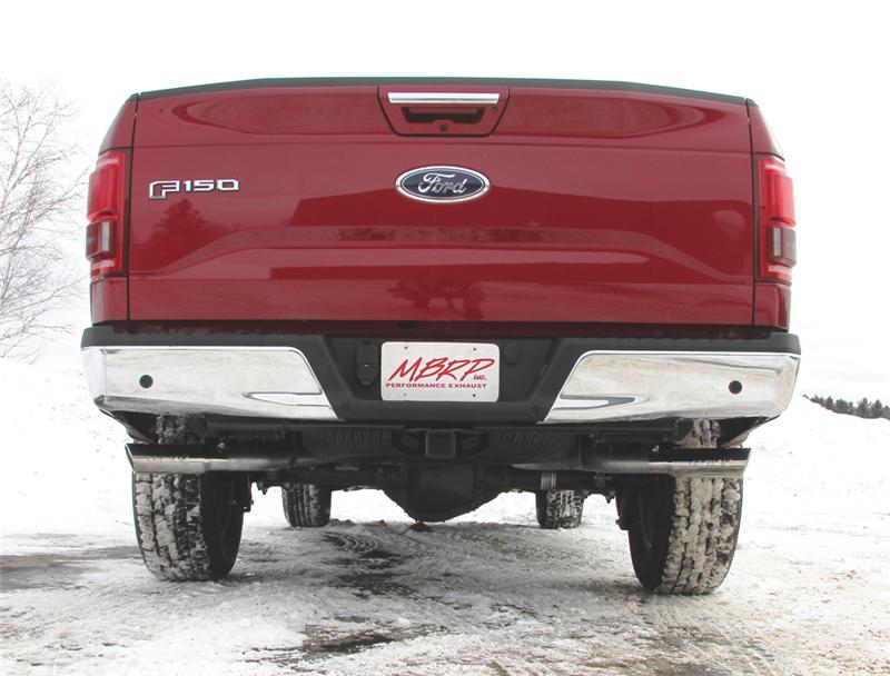 MBRP S5254AL 2015 Ford F-150 2.7L / 3.5L EcoBoost 2.5in Cat Back Dual Side Split Alum Exhaust System