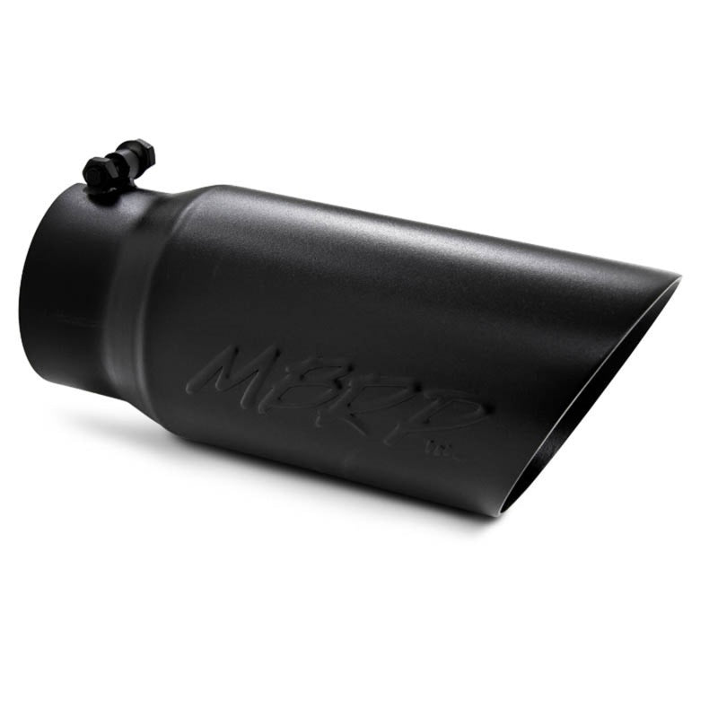 MBRP T5053BLK Universal Tip 5 O.D. Dual Wall Angled 4 inlet 12 length - Black Finish