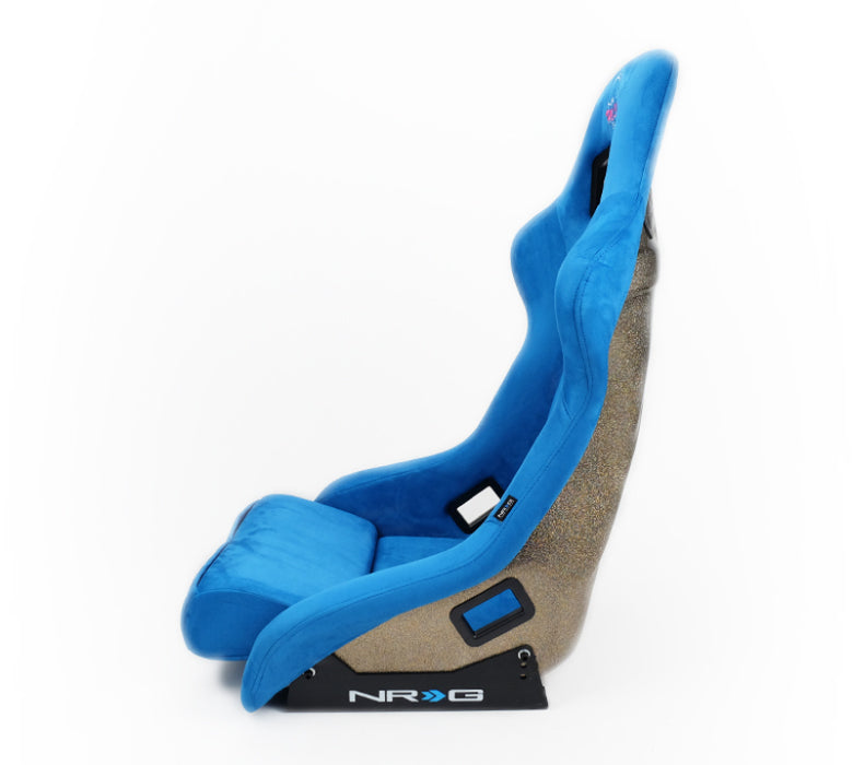 NRG FRP-302BL-ULTRA FRP Bucket Seat ULTRA Edition - Large (Blue Alcantara/Gold Glitter Back)