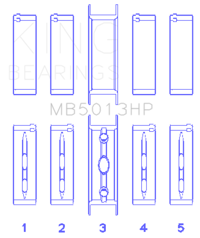 King Engine Bearings MB5013HP Chevy LS1/LS6/LS3 Bi-Metal Performance Main Bearing Set - Size STD