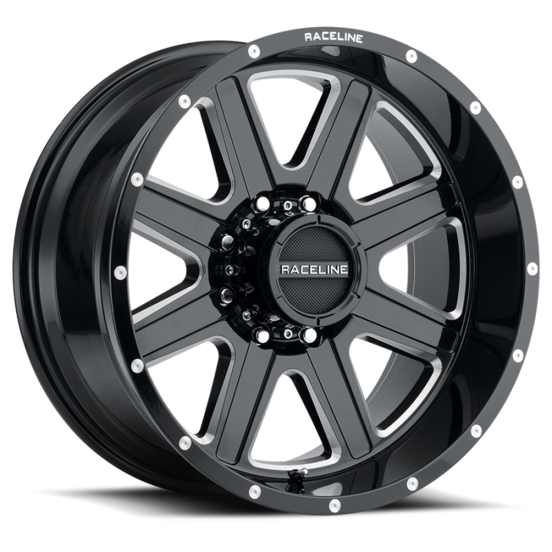 Raceline 940M-22281-44 940M Hostage 22x12in / 8x170 BP / -44mm Offset / 125.2mm Bore - Black & Milled Wheel