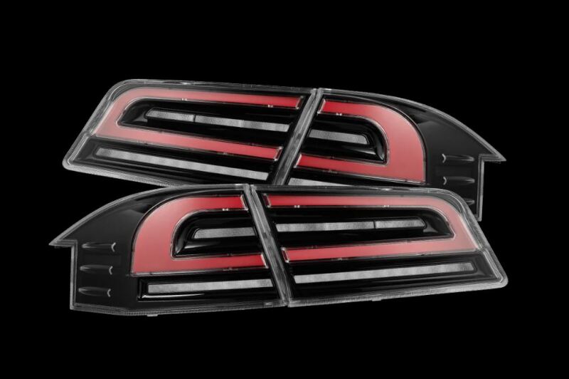 AlphaRex 601130 12-21 Tesla Model S LUXX-Series LED Tail Lights - Black/Red