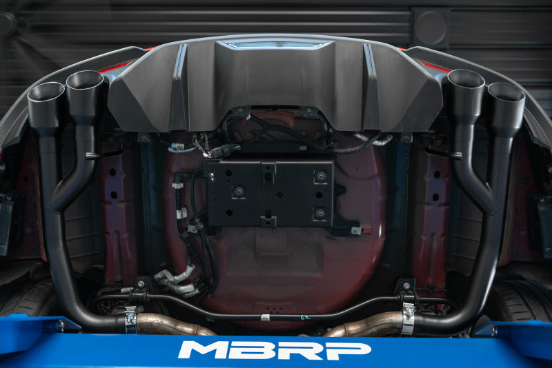 MBRP S7211BLK 18-20 Ford Mustang GT 2.5in Black Coated Non Active Dual Axle Back Exhaust - 4in Dual Wall Tips