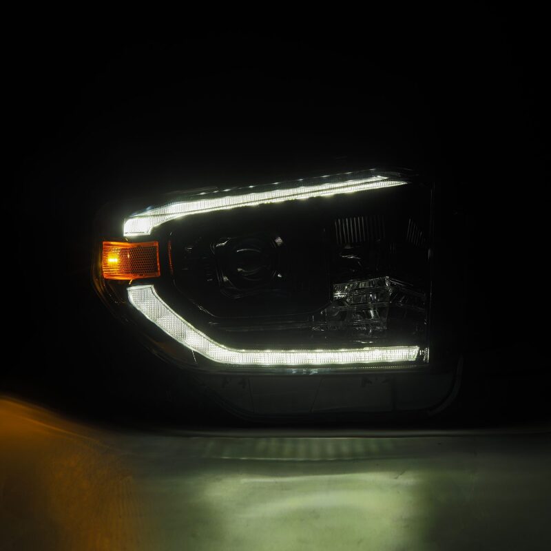 AlphaRex 880840 14-21 Toyota Tundra PRO-Series Projector Headlights Black w/Seq. Sig. + DRL