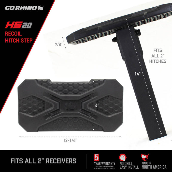 Go Rhino HS2012T HS-20 Hitch Bumper Step
