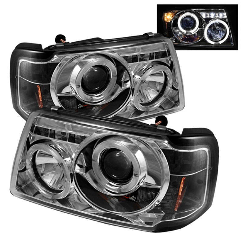 SPYDER 5010506 Spyder Ford Ranger 01-11 1PC Projector Headlights LED Halo LED Chrm PRO-YD-FR01-1PC-HL-C