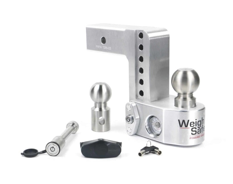 Weigh Safe WS6-2.5-KA 6in Drop Hitch w/Built-in Scale & 2.5in Shank (10K/18.5K GTWR) w/WS05 - Aluminum