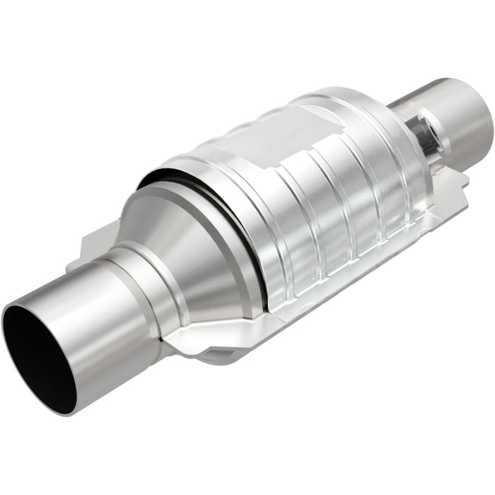Magnaflow 51234 MagnaFlow Conv Univ 2in In/Out Ctr/Ctr Round 9in Body L x 5.125in W x 13in Overall L Single O2 Port