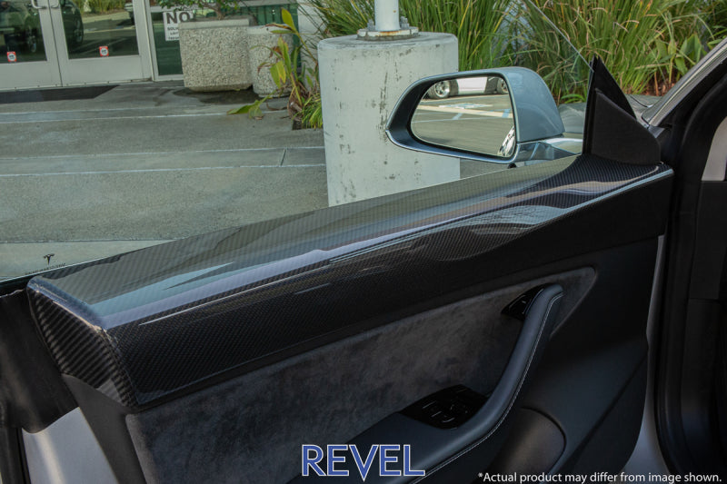Revel 1TR4GT1AX03 GT Dry Carbon Door Trim (Front Left & Right) Tesla Model 3 - 2 Pieces