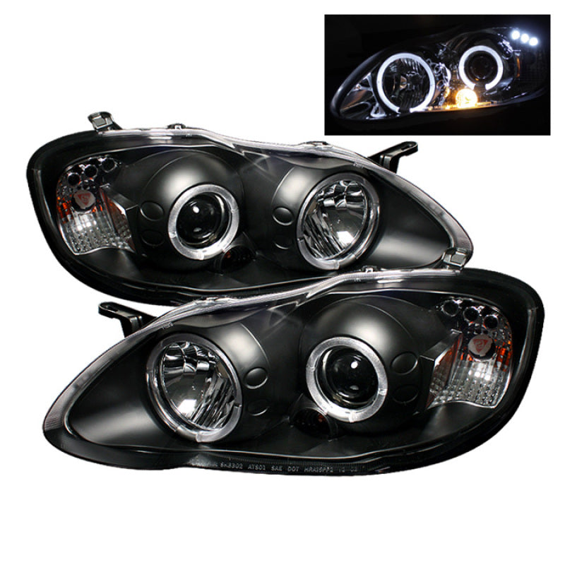 SPYDER 5011787 Spyder Toyota Corolla 03-08 Projector Headlights LED Halo- LED Blk - Low H1 PRO-YD-TC03-HL-BK
