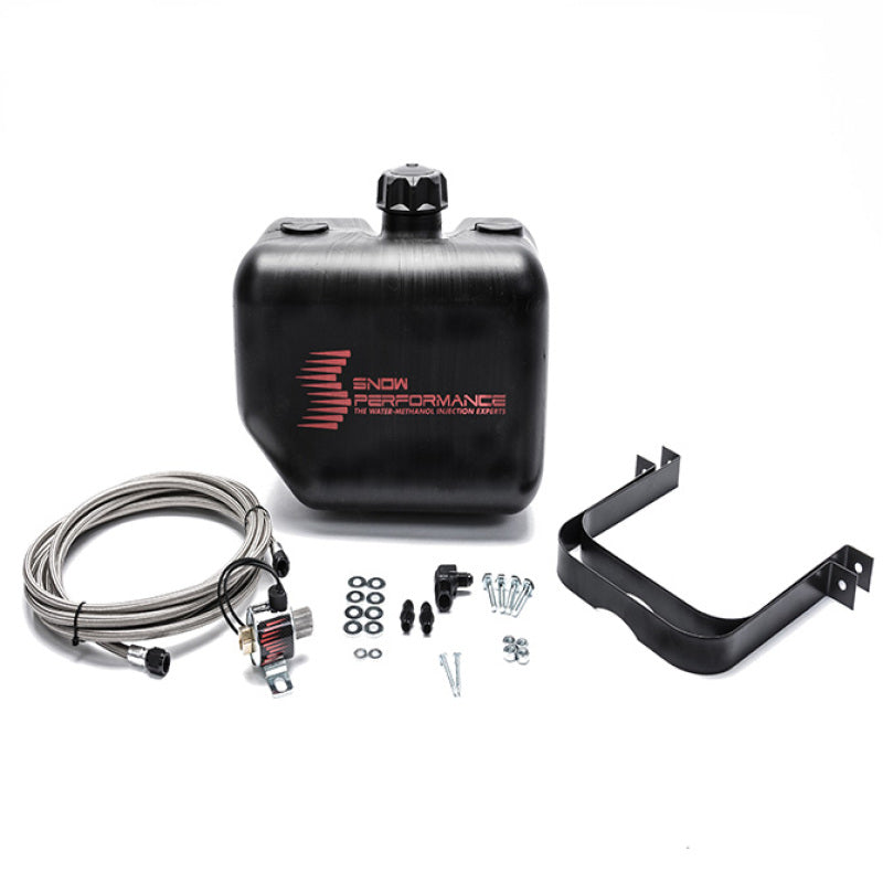 Snow Performance SNO-40014-BRD Water Tank Upgrade 2.5gal Braided SS Line w/Bracket/Solenoid/Hose/Fittings