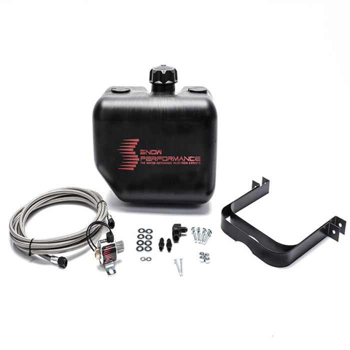 Snow Performance SNO-40014-BRD Water Tank Upgrade 2.5gal Braided SS Line w/Bracket/Solenoid/Hose/Fittings