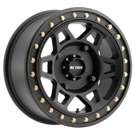 Method Wheels MR40557047552B Method MR405 UTV Beadlock 15x7 / 5+2/38mm Offset / 4x136 / 106mm CB Matte Black Wheel