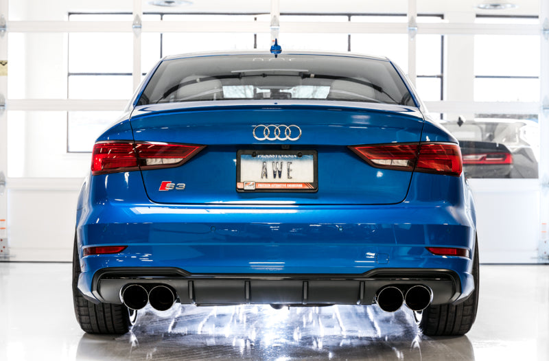 AWE Tuning 3015-42142 Audi 8V S3 Track Edition Exhaust w/Chrome Silver Tips 102mm