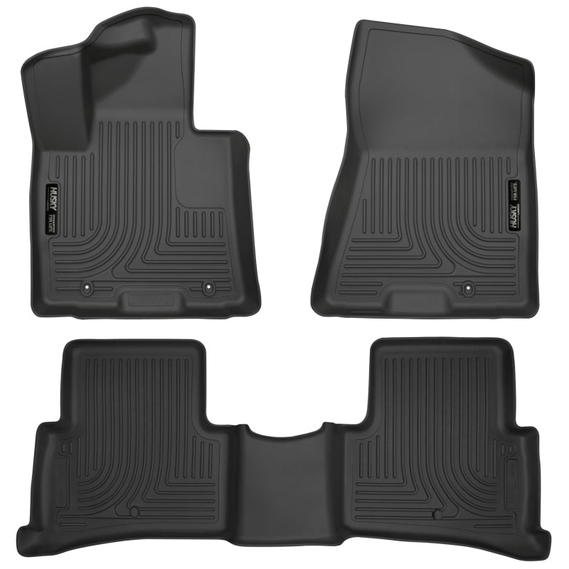 Husky Liners 99891 2017 Kia Sportage Weatherbeater Front and Second Row Black Floor Liners