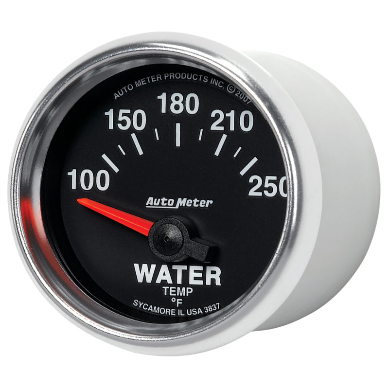 AutoMeter 3837 Autometer GS 52mm 100-250 Deg F Short Sweep Electronic Water Temperature Gauge