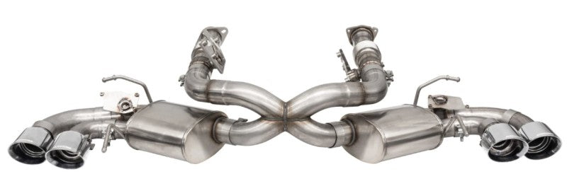 CORSA Performance 21100 Corsa 2020-24 Corvette C8 3in Valved Cat-Back 4.5in Pol Quad Tips - Fits Factory Perf Exhaust w/ AFM