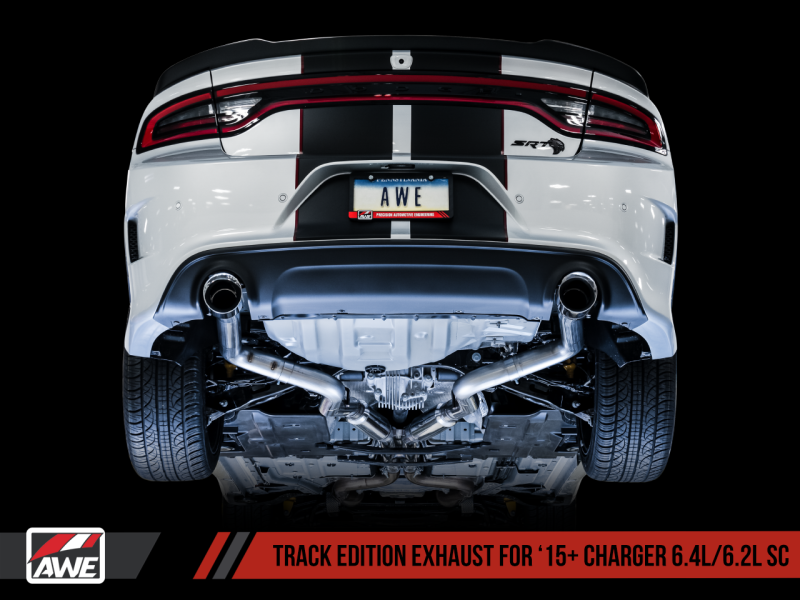 AWE Tuning 3015-32112 2015+ Dodge Charger 6.4L/6.2L Supercharged Track Edition Exhaust - Chrome Silver Tips