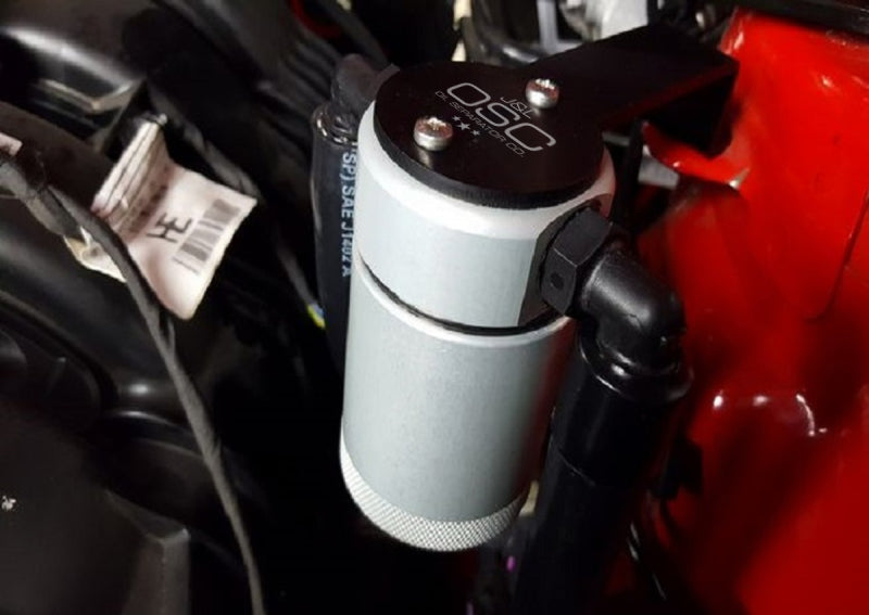 J&L 3029D-C 2015-2023 Ford Mustang EcoBoost Driver Side Oil Separator 3.0 - Clear Anodized