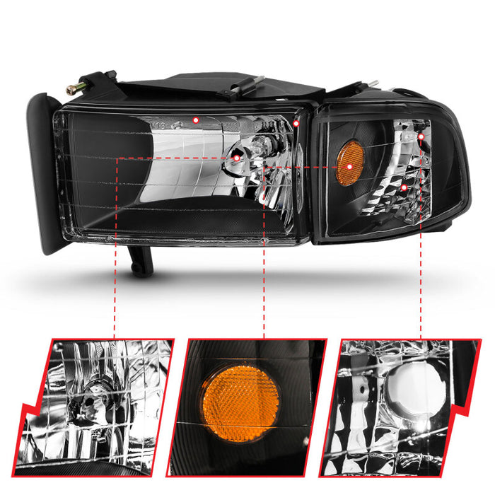 ANZO 111067 ANZ Crystal Headlights