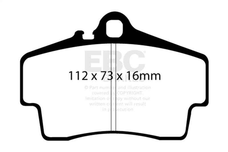 EBC DP41208R 98-05 Porsche 911 (996) (Cast Iron Rotor only) 3.4 Carrera 2 Yellowstuff Rear Brake Pads