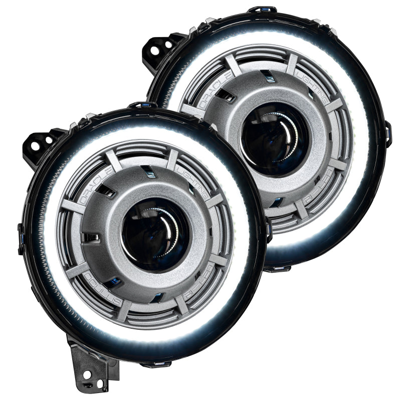 ORACLE Lighting 5839-504-PSC Oracle Oculus BiLED Projector Headlights for Jeep JL/Gladiator JT Satin Silver 5500K SEE WARRANTY