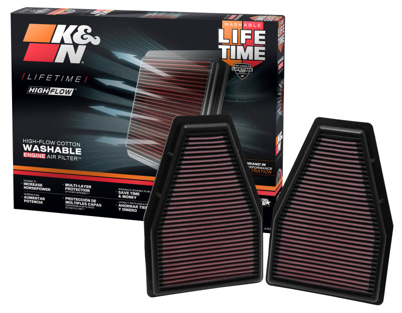 K&N Engineering 33-2484 K&N Replacement Air Filter 12-13 Porsche 911 3.4L / 12 911 3.8L / 13 911 3.6L / 13 911 Carrera 3.8L
