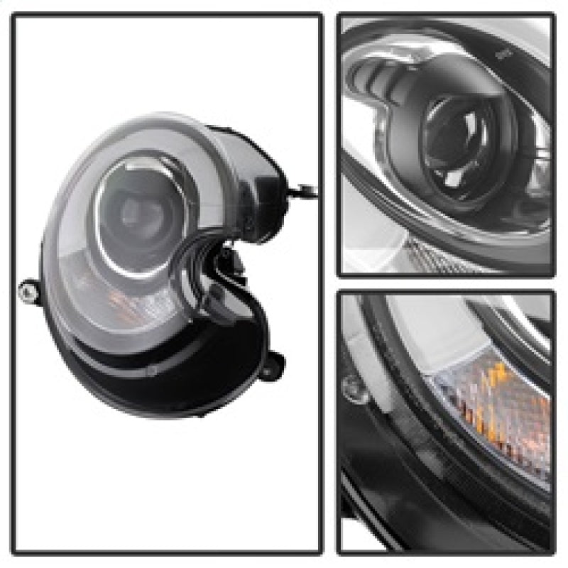 SPYDER 5080615 Spyder Mini Cooper 2010-2012 Projector Headlights Xenon/HID Model- DRL Blk PRO-YD-MC07-HID-DRL-BK