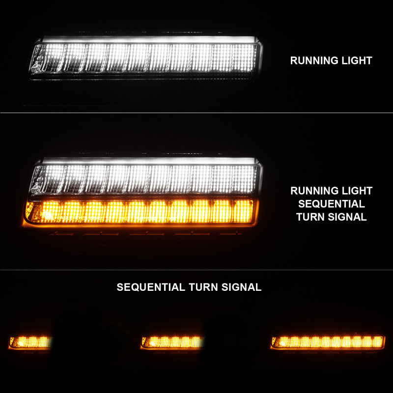 ANZO 511088 Wrangler 18-21/Gladiator 20+ LED Side Marker Lights Smoke w Sequential Signal