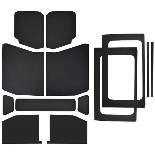 DEI 50182 18-23 Jeep Wrangler JL 4-Door Boom Mat Complete Headliner Kit - 13 Piece - Black Leather Look