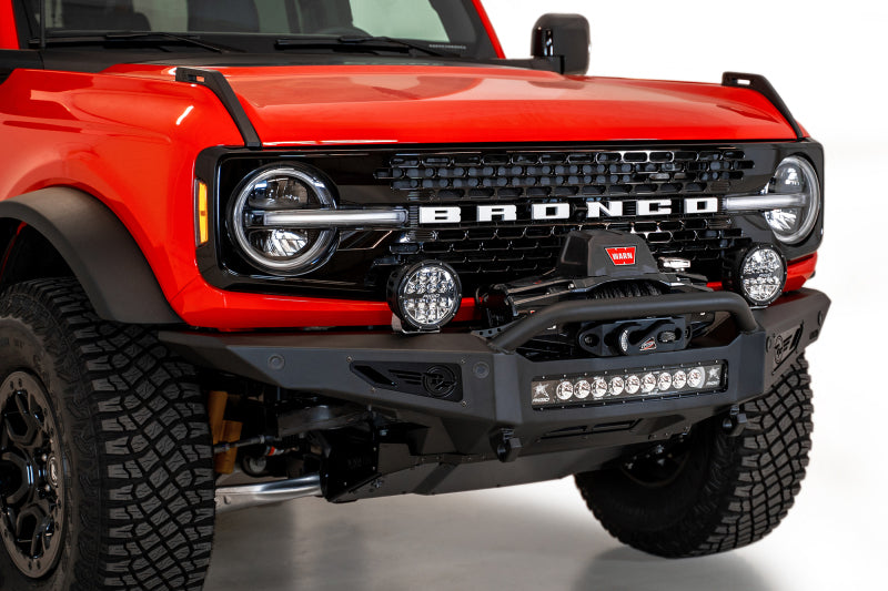 Addictive Desert Designs F230181060103 2021+ Ford Bronco Rock Fighter Front Bumper - Hammer Black