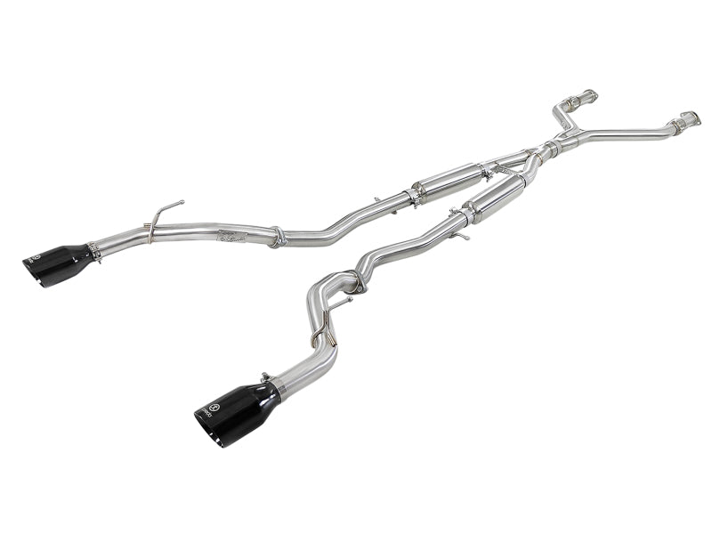 aFe 49-36132NM-B Takeda 2.5in 304 SS Cat-Back Exhaust System w/ Black Tips 16-18 Infiniti Q50 V6-3.0L (tt)