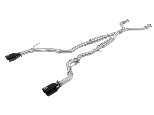 aFe 49-36132NM-B Takeda 2.5in 304 SS Cat-Back Exhaust System w/ Black Tips 16-18 Infiniti Q50 V6-3.0L (tt)