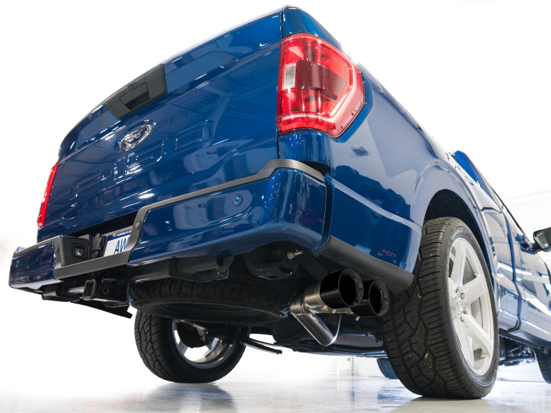 AWE Tuning 3015-33145 AWE 21-25 Ford F150 (14th Gen Reg Cab) Cat-Back Exhaust - 4.5in Dual Side Exit Diamond Black Tips