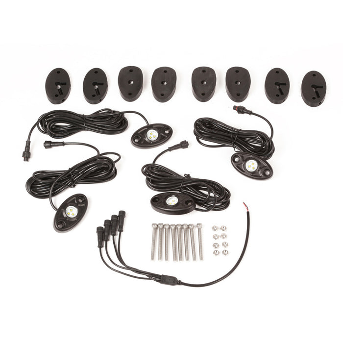 Rugged Ridge 11232.39 07-18 Jeep Wrangler JK White 4-Piece LED Rock Light Kit