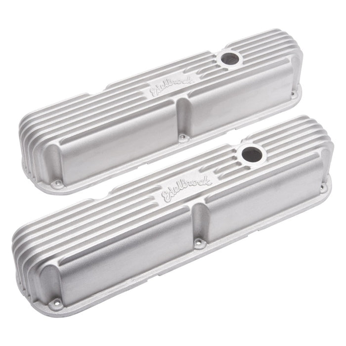 Edelbrock EDE41769 Valve Cover Kit Classic Finned SBM LA