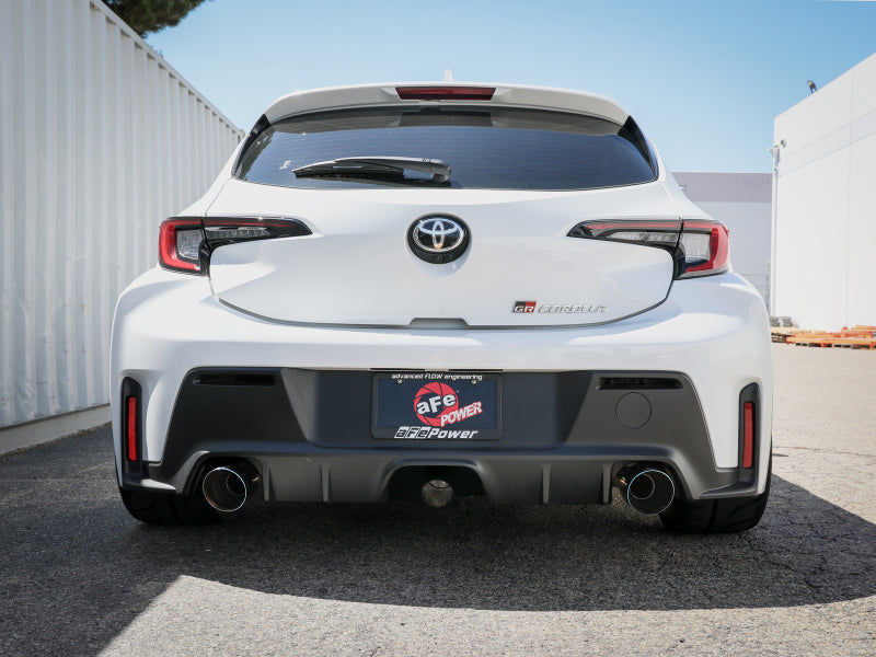 aFe 49-36067-L 23-24 Toyota GR Corolla L3 1.6L (t) Gemini XV 3in to 2-1/2in Cat Back Exhaust w/ Blue Flame Tips