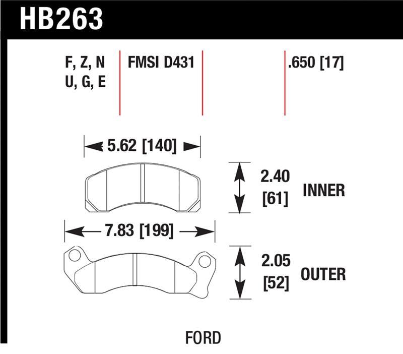 Hawk Performance HB263F.650 Hawk HPS Street Brake Pads