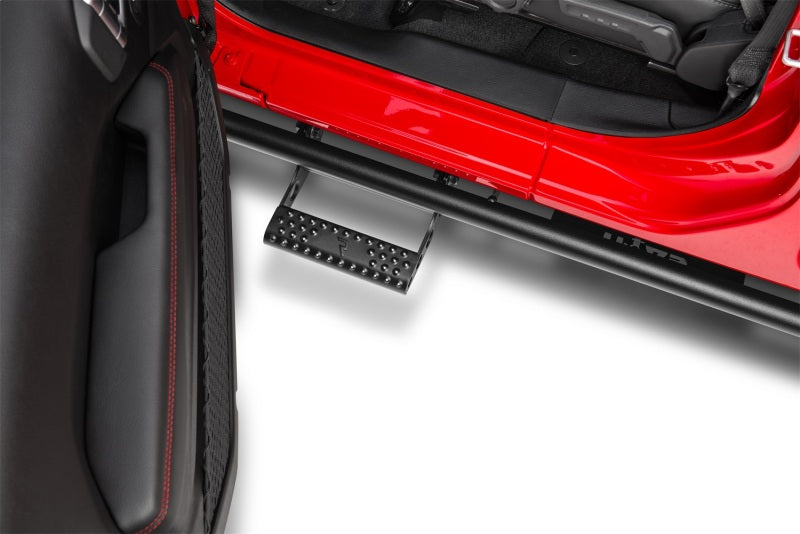 N-Fab J184RKRS4 RKR Rails 2018 Jeep Wrangler JL 4 Door Dab Length - Gloss Black - 1.75in