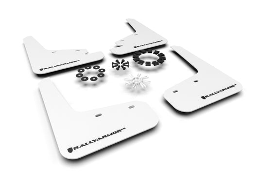 Rally Armor MF72-UR-WH/BLK 20-26 Tesla Model Y, Juniper Y White UR Mud Flap w/Black Logo