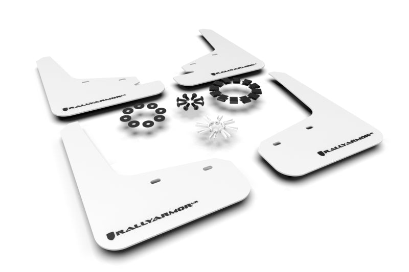 Rally Armor MF72-UR-WH/BLK 20-26 Tesla Model Y, Juniper Y White UR Mud Flap w/Black Logo