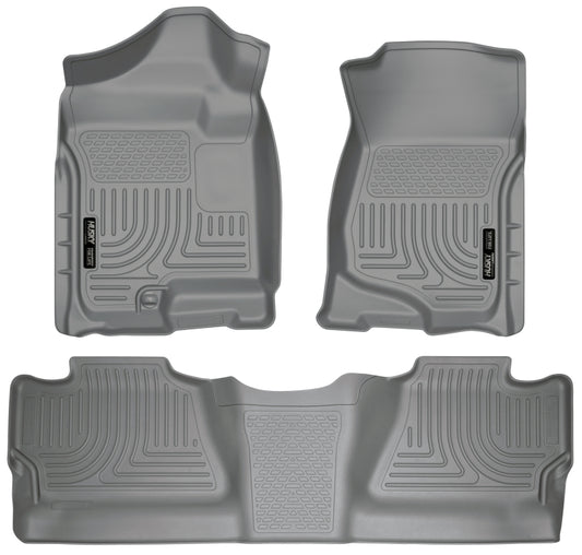 Husky Liners 98202 07-12 Chevy Silverado/GMC Sierra Crew Cab WeatherBeater Combo Gray Floor Liners