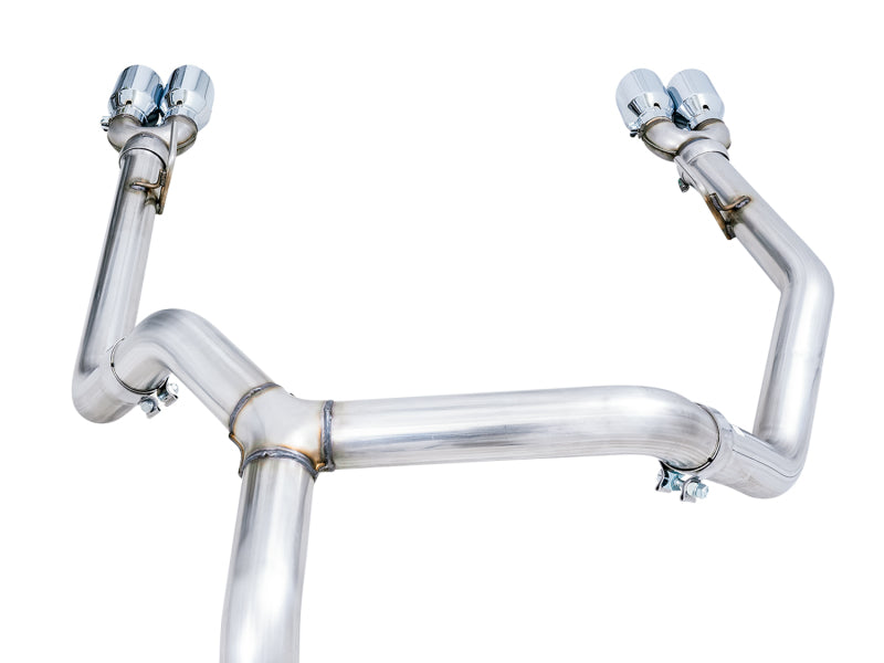 AWE Tuning 3015-42201 4th Gen GM 1500 5.3L 0FG Catback Split Rear Exit (w/ Bumper Cutouts) - Quad Chrome Tips