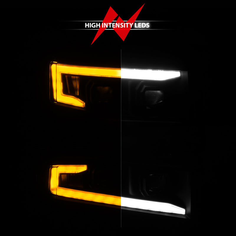 ANZO 111566-R 19-22 Chevrolet Silverado 1500 LED Proj HL w/Lgt Bar SwBk Seq. Blk w/In. Light - Passenger Side